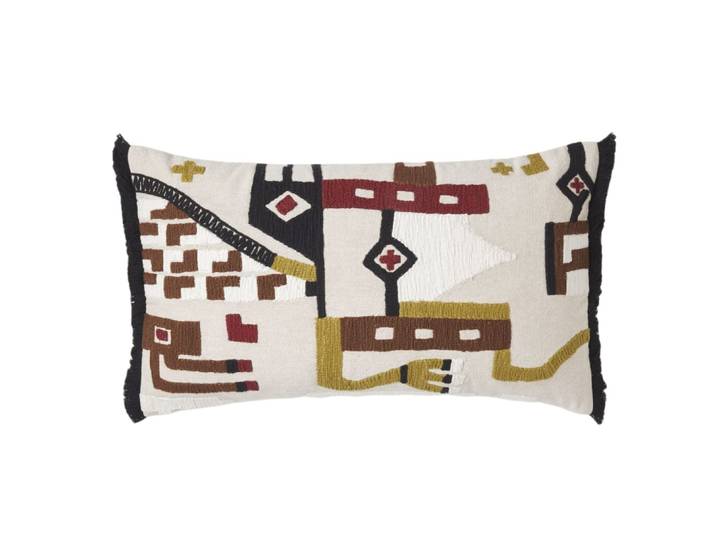 Housse de coussin en coton multicolore 28x47 cm