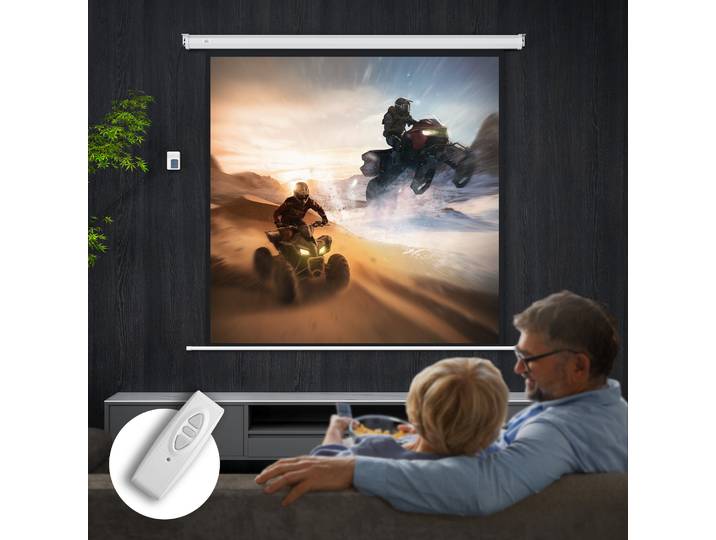 HOMCOM Écran Projection 189x189cm HD 4K Home Cinéma Bureau