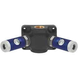 Riegler, Zubehör Druckluftwerkzeug, Verteilerdose Gewinde 3/4/19 mm 2 x Sicherheitskupplung