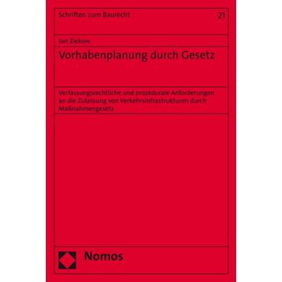 Vorhabenplanung durch Gesetz, Taschenbuch von Jan Ziekow, Nomos, 978-3-8487-6399-3