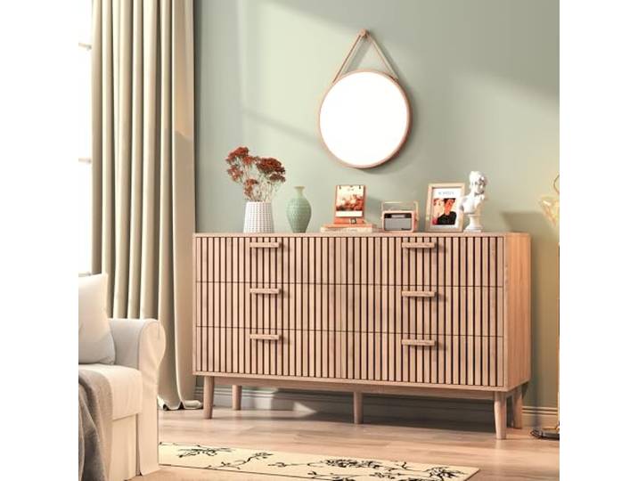 FEEOHOME Aufbewahrungsmöbel aus Holz, Möbel Tiefe 30 cm, Schubladenschrank mit Kippschutz, Kommode mit 6 Schubladen, Kinderkommoden, Schlafzimmerkommoden für Schlafzimmer, Wohnzimmer, Eingangsbereich