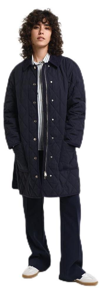 Quilted Coat With Cord Details