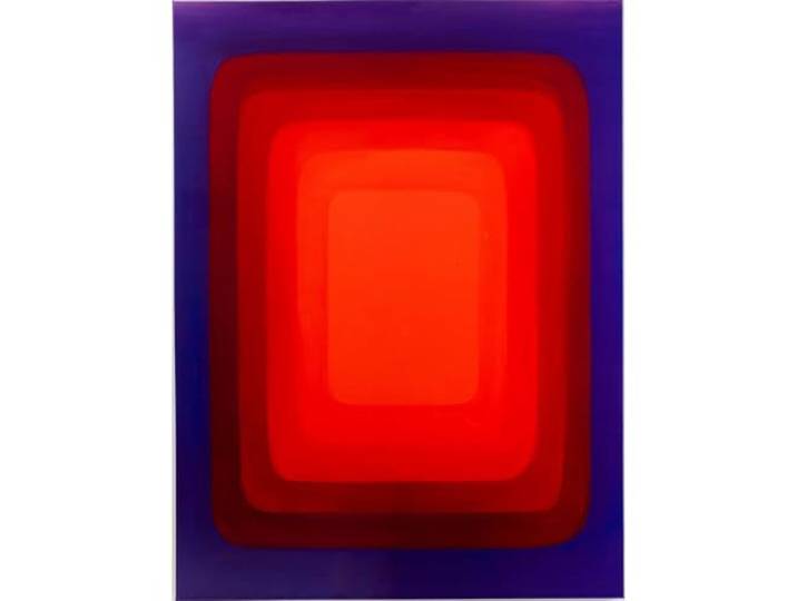 Kare Design Wandbild Tendency, Rot/Blau, Rechteckig, Handarbeit, Unikat, Abstraktes Design, Wandkunst, Wandbild, Schlafzimmer, Wohnzimmer, Baumwolle, 160x120 cm (H/B)