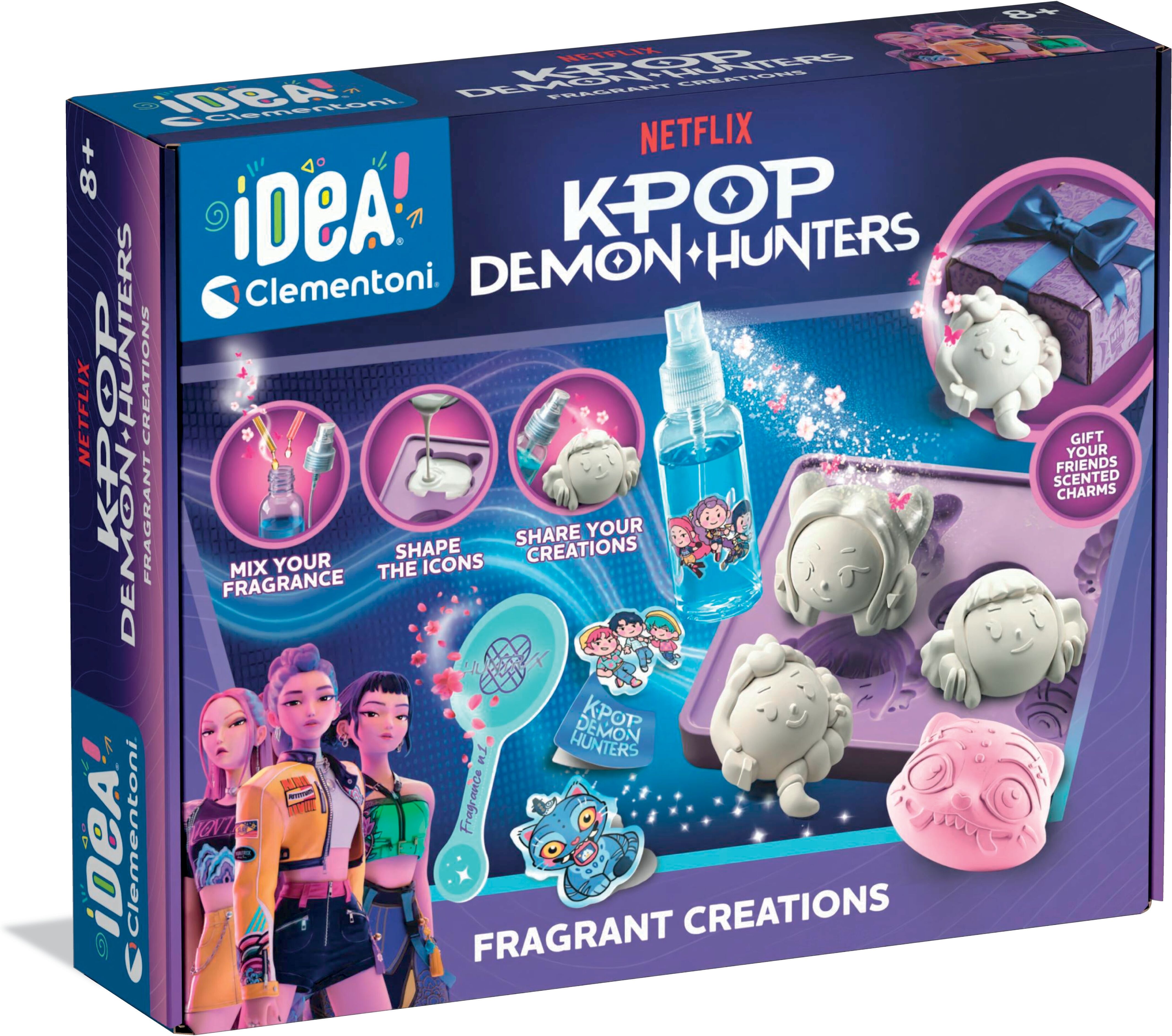Kreativset CLEMENTONI "KPop Demon Hunters - Parfüm Labor", lila (bunt), Kreativsets, Kinder, Made in Europe