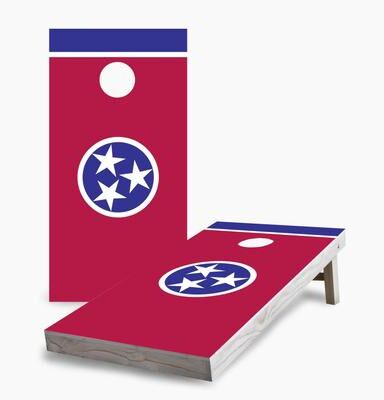 Skip's Garage Tennessee State Flag Cornhole Boards