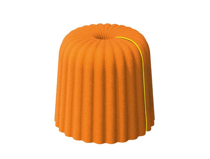 Sitzhocker Canelé orange, Designer REmoRE, 46 cm