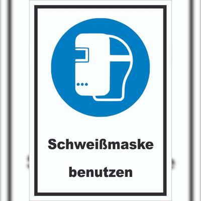 HB-Druck Schweißmaske benutzen Schild A6 (105x148mm)