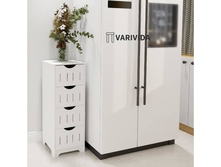 Armoire - VARIVIDA - ARMOIRE 1 - Blanc - Polypropylène - 4 tiroirs