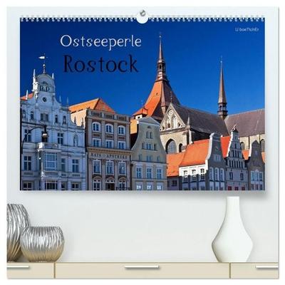Ostseeperle Rostock (hochwertiger Premium Wandkalender 2027 DIN A2 quer), Kunstdruck in Hochglanz
