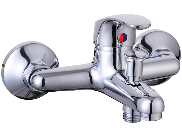 Wannenarmatur SCHÜTTE Sirani , grau (chrom), B:15cm H:10,8cm T:14,3cm, Messing, Armaturen, Wannenarmatur, Mischbatterie Badewanne, Wasserhahn Bad, Wannenarmatur in Chrom