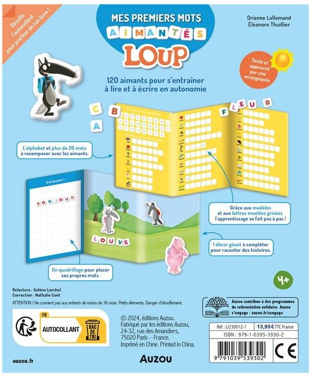 Mon aventure aimantée : Mes premiers mots aimantés loup - Auzou