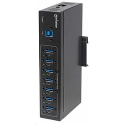 Manhattan 7-Port Industrial USB 3.0 Hub (USB-B, 7 Ports), Dockingstation + USB Hub, Schwarz
