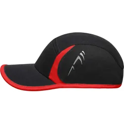 Myrtle Beach Unisex 4 Panel Niedrigprofil Lauf Kappe Sport Cap MB6544 black/red one size