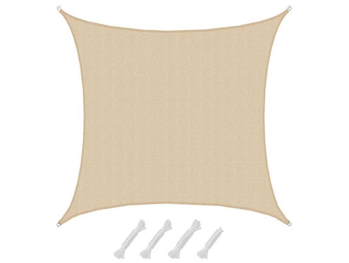 UV-SONNENSEGEL 6/6 m, Viereckig, Wasserdurchlässig, Beige