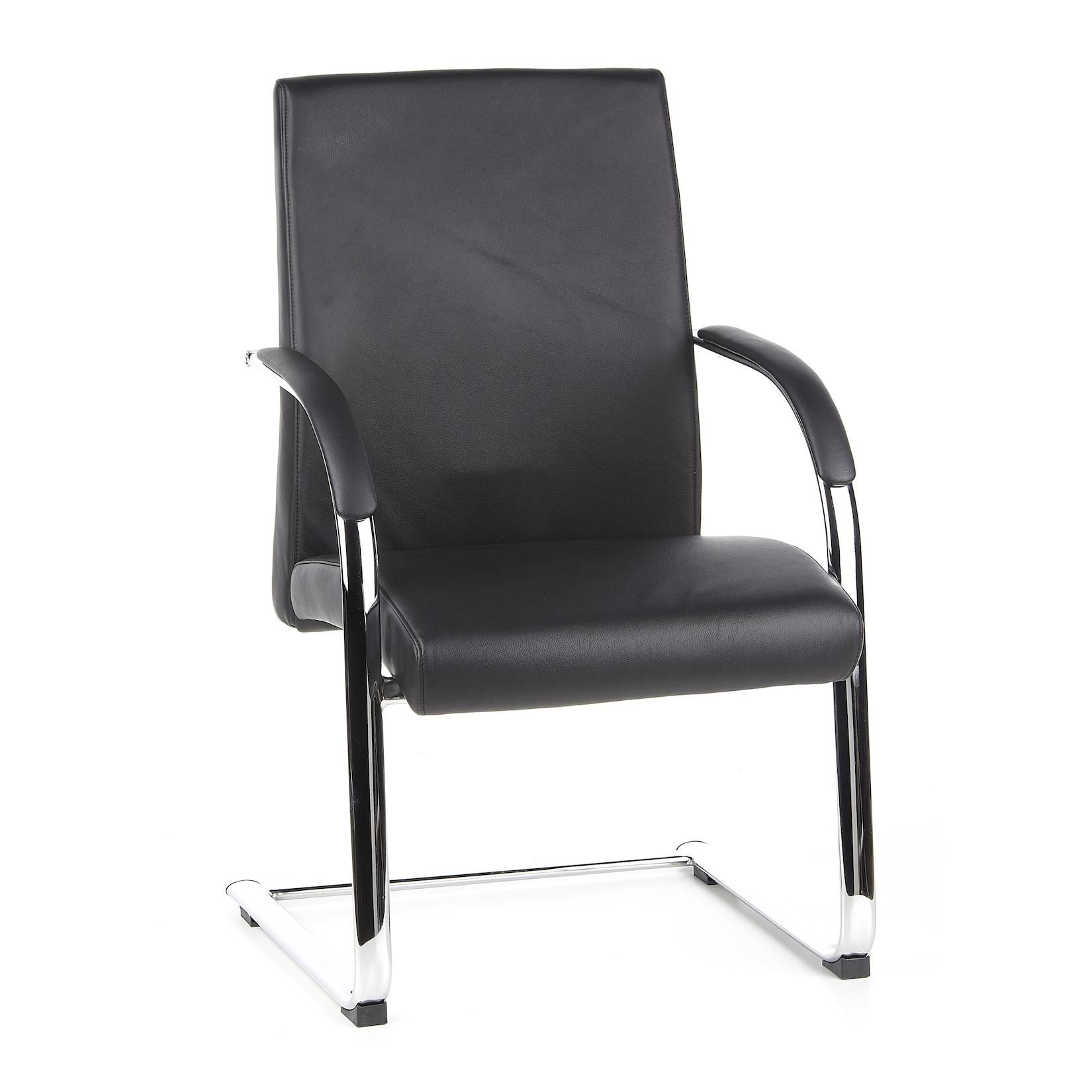 hjh OFFICE Freischwinger BAROLO V Leder mit Armlehnen