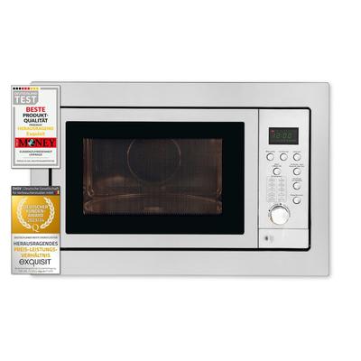 Exquisit Einbau-Mikrowelle EMW 2539.1 Hi | Heißluft & Grill | max. 2500 W | Garraum 25 l | Edelstahl-Glas Front
