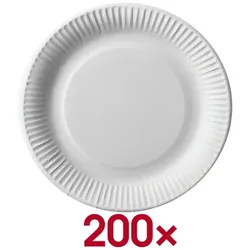 Papstar 200 Pappteller rund weiß - Ø 23 cm weiß