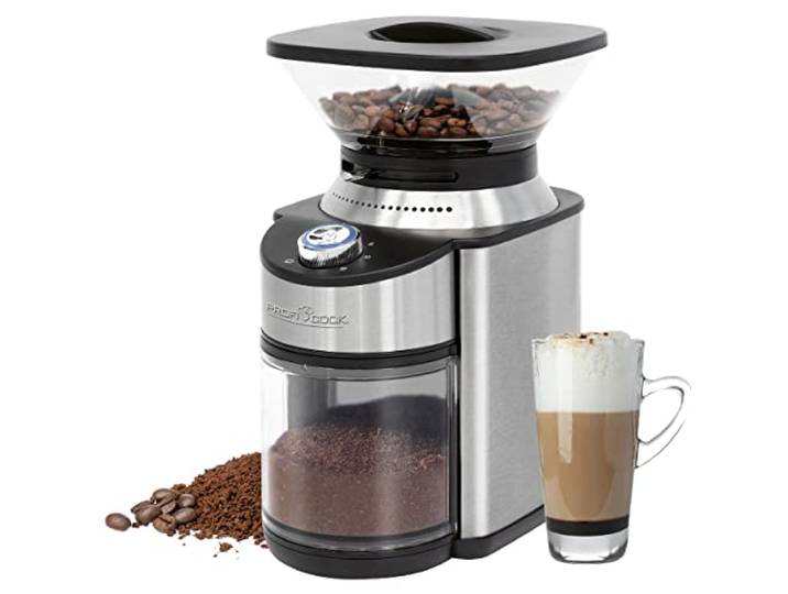 ProfiCook Koffiezetter elektrisch 200 watt 16 maalinstellingen roestvrijstalen kegelmolen koffiemolen koffiemolen tot 230g koffiebonen elektrische timer PC-EKM 1205