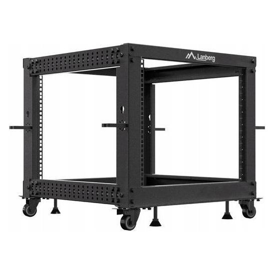 Lanberg 19 OPEN RACK 9 HE 600X600-1100 VERSTELLBAR SCHWARZ (9 HE, 19 Zoll Rack) (OR01-6109-B)