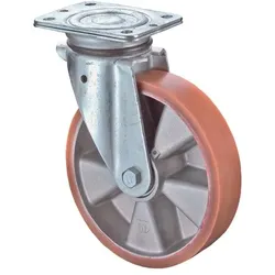 BS Rollen, Möbelrollen, Lenkrolle Rad-Ø 160 mm Tragfähigkeit 600 kg mit Anschraubplatte Guss-Polyurethanbandage
