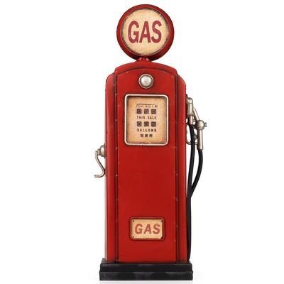 Moritz Blech-Deko Spardose Zapfsäule Gas rot Blechdekoration Blechmodell Modellauto Retro Sammlerstück Vintage Deko Nostalgie Antik Style