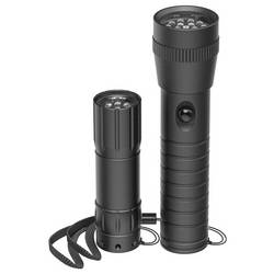 Hama LED-Taschenlampe FL-DUO, mit Batterien, Aluminium, 2er-Set 00228612 Taschenlampe
