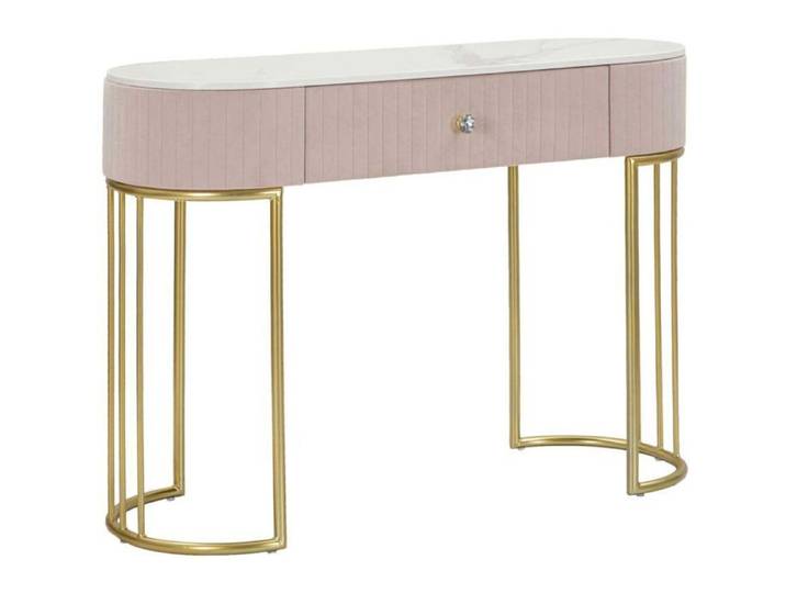 Console Design Effet Marbre  Montpellier  100cm Rose & Or