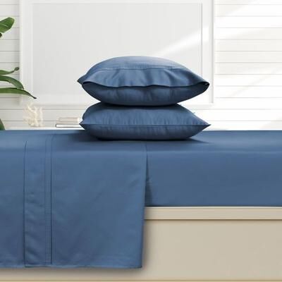 Marwah Corporation Serenade Sheet Set, King, Federal Blue