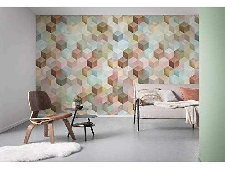 Komar Vlies Fototapete CUBES, 200 x 250 cm (Breite x Höhe), Tapete, Schlafzimmer, Wohnzimmer, Flur, Design, Dekoration, Wanddeko