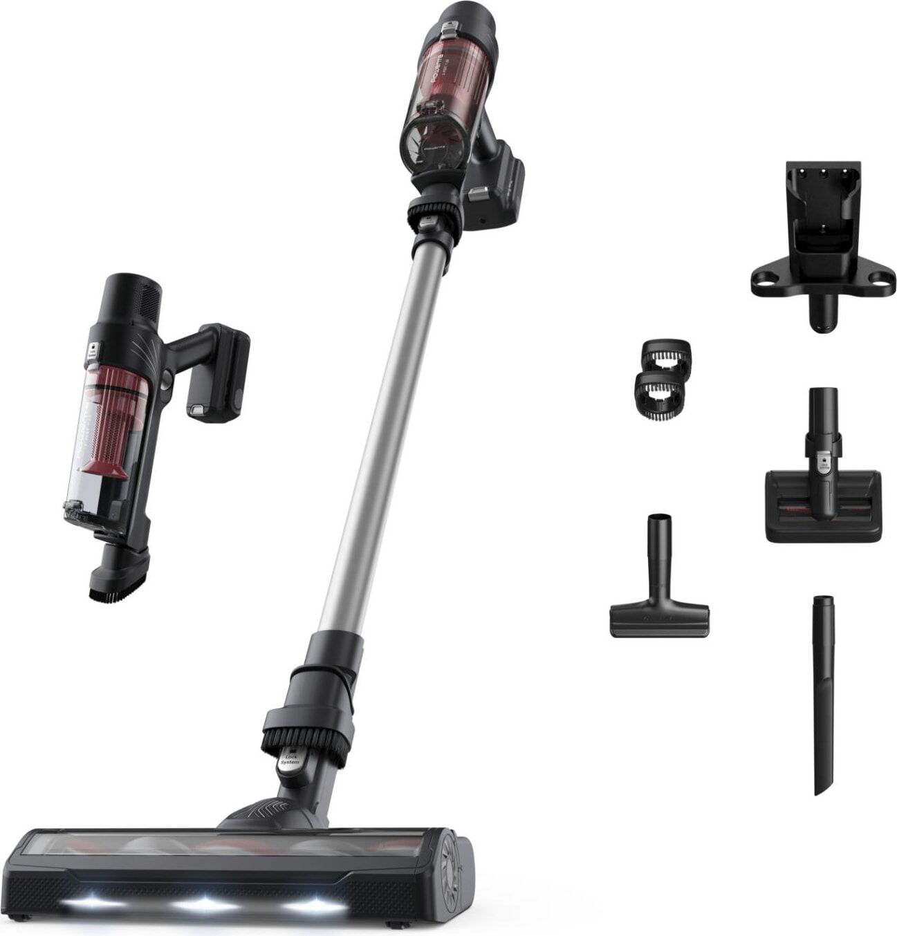 Rowenta Rh6a71 Aspirapolvere Senza Filo Ciclonico Aspirapolvere Senza Sacco Potenza 140 Watt Colore Alluminio E Rosso - X-Pert 7.60 Rh6a71
