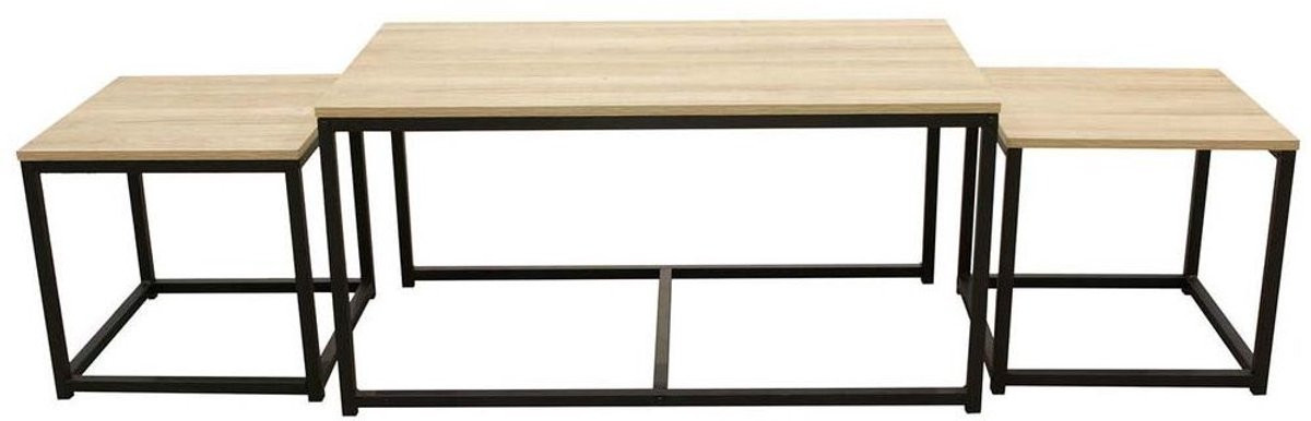 The Home Deco Factory Seattle bijzettafels van hout en metaal set van 3