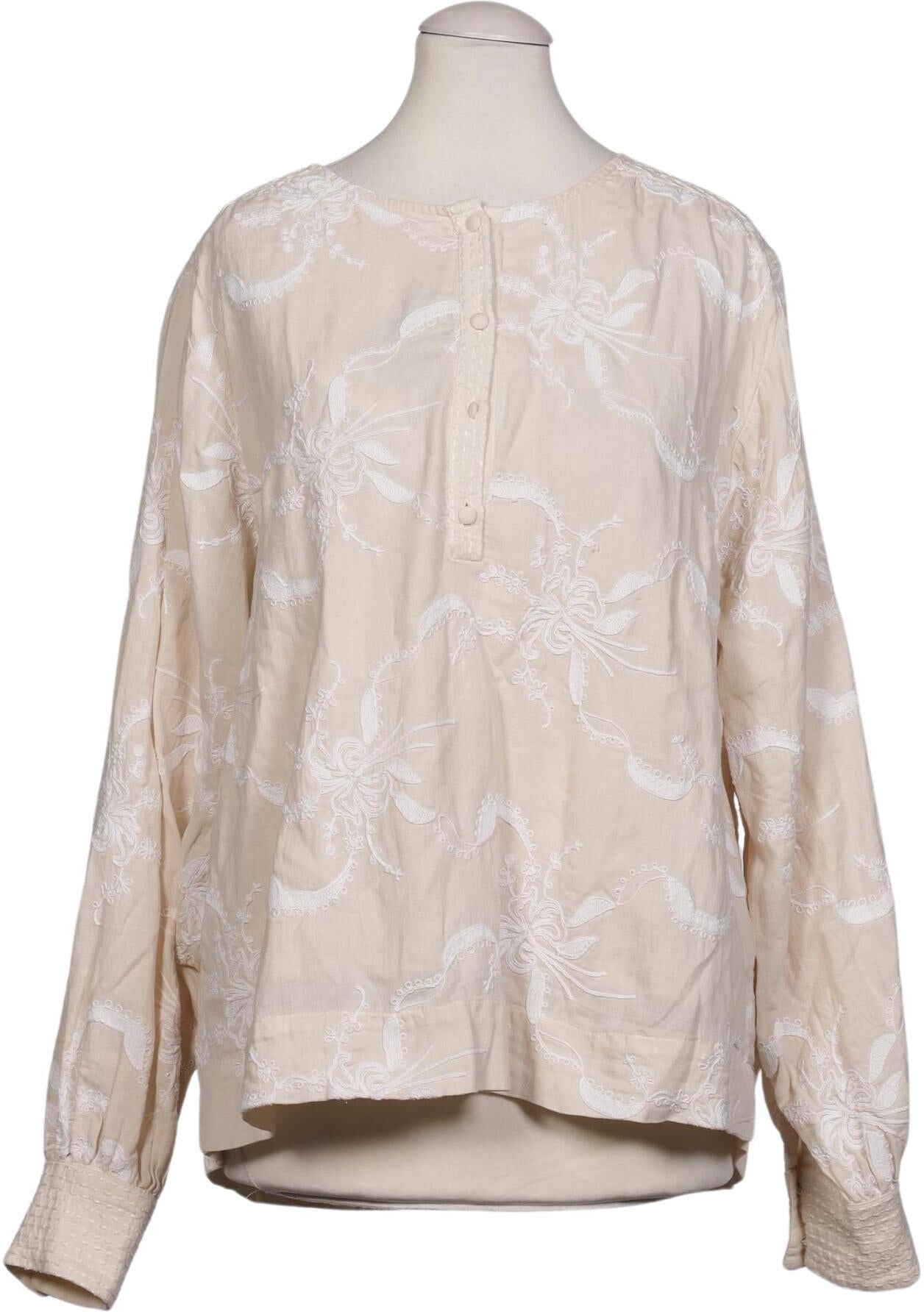 1 2 3 Paris Damen Bluse, Beige, Gr. EU 34, Baumwolle - Second Hand
