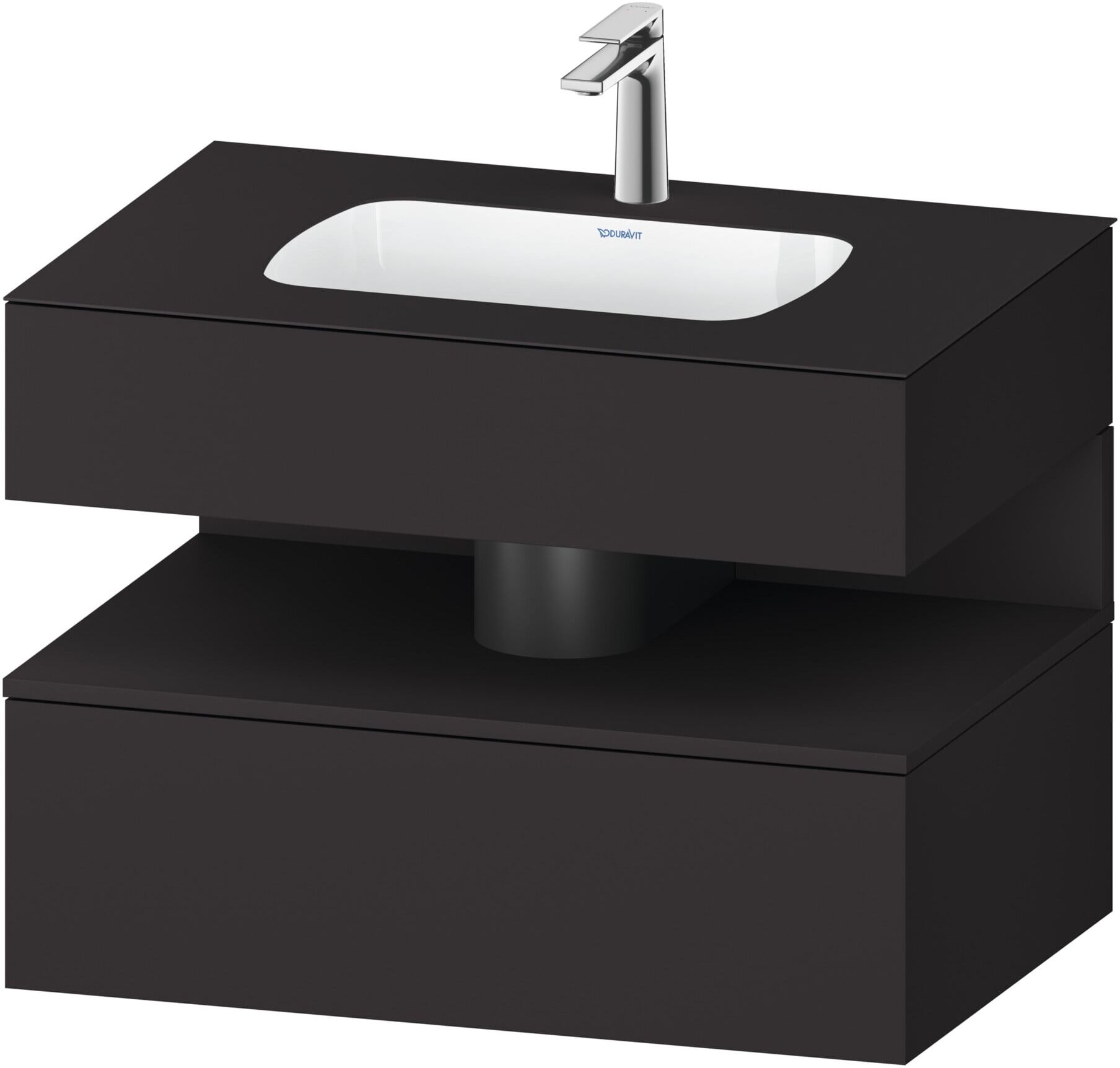 Duravit Einbauwaschtisch-Möbel-Set Qatego 80x55x60cm, graph matt, Konsolen-Waschtischunterbau (QA4785080800000)