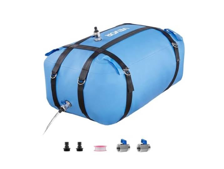 VEVOR Réservoir d'Eau Souple 132 L\, Vessie de Stockage Eau Pliable\, Sac Conteneur d'Eau TPU Grande Capacité\, pour Irrigation Jardin\, Camping\, Camping-car\, Utilisation Extérieur\, Stockage Urgence\, Bleu