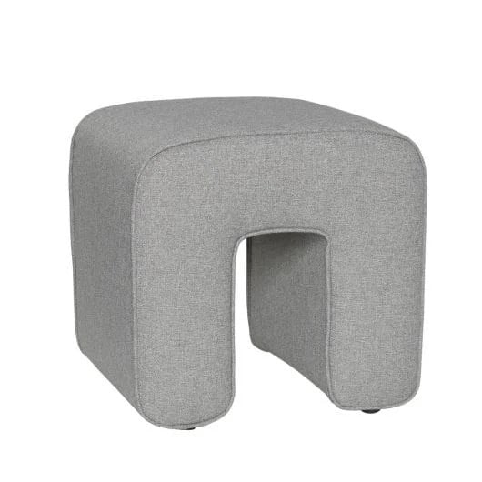 Hubsch Sculpture poef grijs soft body fabric