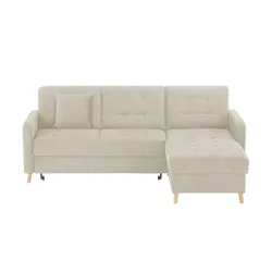 Ecksofa mit Schlaffunktion Venus ¦ beige ¦ Maße (cm): B: 222 H: 87 T: 162.0