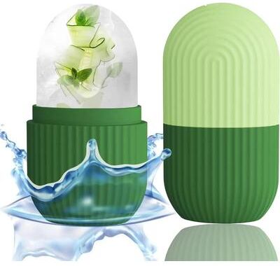 Uplift Treasures Silicone Ice Face Roller For Skincare green