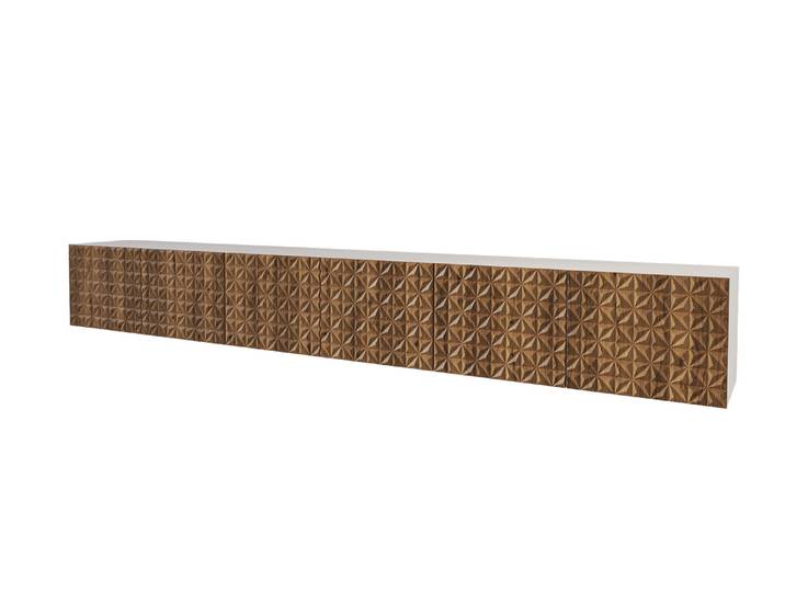 Lowboard VIRA 3 x 100 cm Weiß und Katania