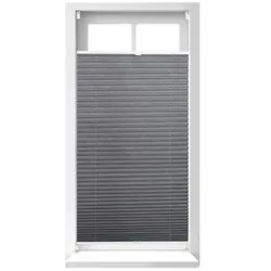 Relaxdays 3x Plissee Rollo grau bohrfrei, 60x130cm Grau