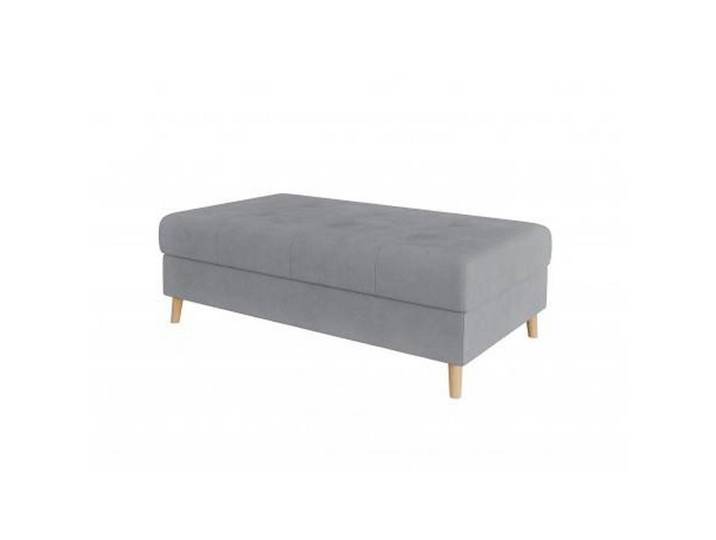 Xlmoebel Hocker Moderner grauer Stoffhocker mit Holzbeinen für das Wohnzimmer, Made in Europa