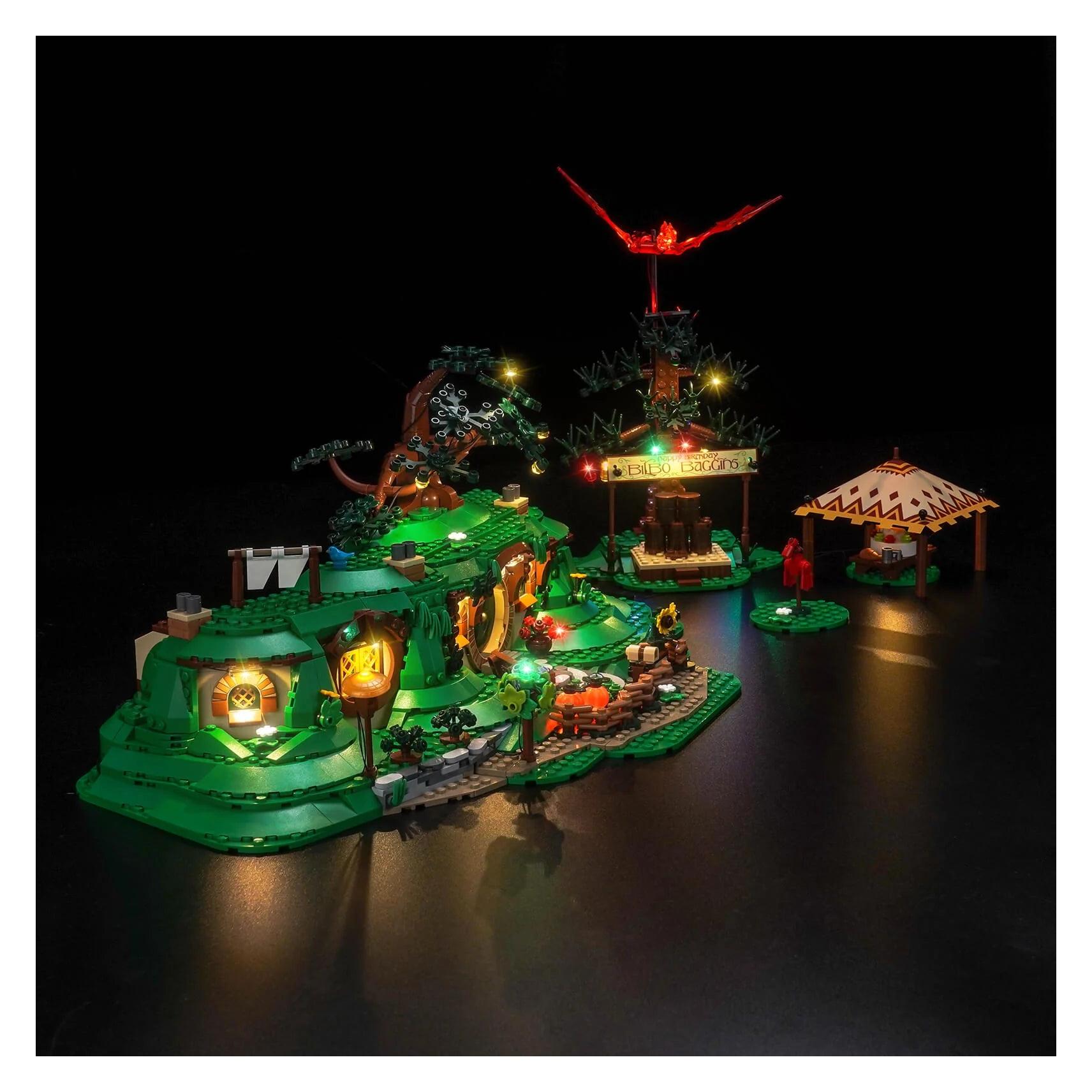BrickBling LED Licht Set für LEGO Der Herr der Ringe: Das Auenland (10354) inkl. Fernbedienung (P86202)