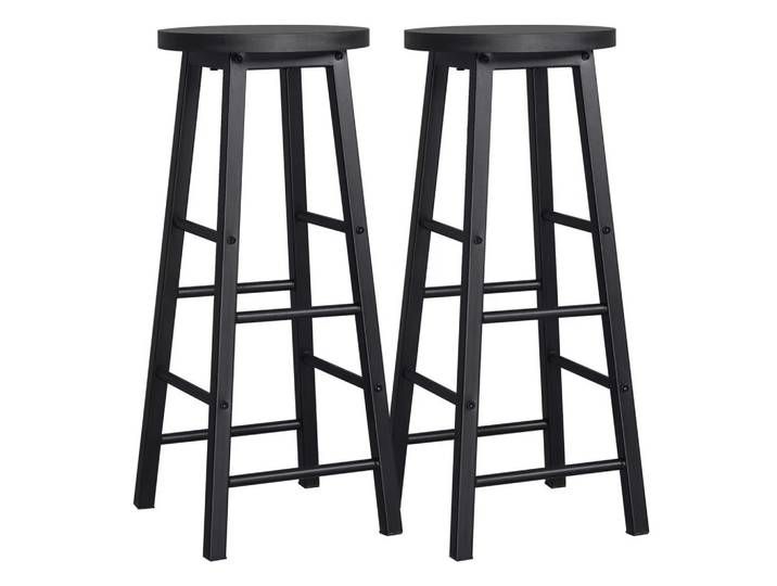 ComfortXL Barhocker De-36156 2er Set im Bistro-Stil Schwarz, Metall, 30x71x30 cm, Esszimmer, Barmöbel, Barhocker