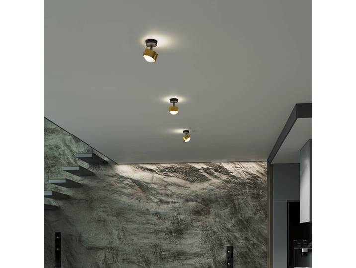 Top Light Puk! 80 Turn Up/Downlight Linse matt gold/schwarz Up & Down, dimmbar, schwarz, für Wohn- / Esszimmer, Aluminium, Modern