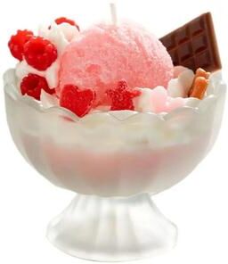 Useful Little Things Ice Cream Dessert Scented Candle Home Decor Accent pink