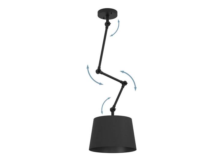 Eglo Deckenleuchte, Schwarz, Metall, länglich, 129 cm, Lampen & Leuchten, Innenbeleuchtung, Deckenleuchten, Deckenleuchten