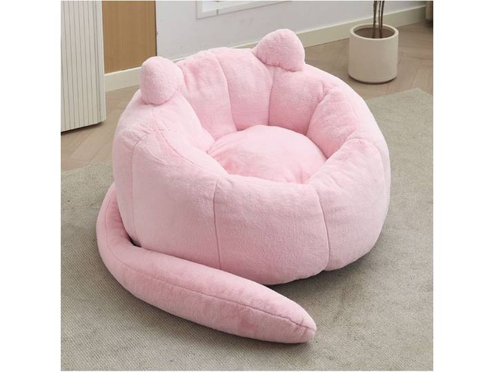 SENVIRO Canapé pouf bean bag adulte rose 112 x 112 x 77 cm sans montage