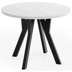 ESSTISCH Vero rund ausziehbar verlängerbar, Weiss 100-200/100/77 cm