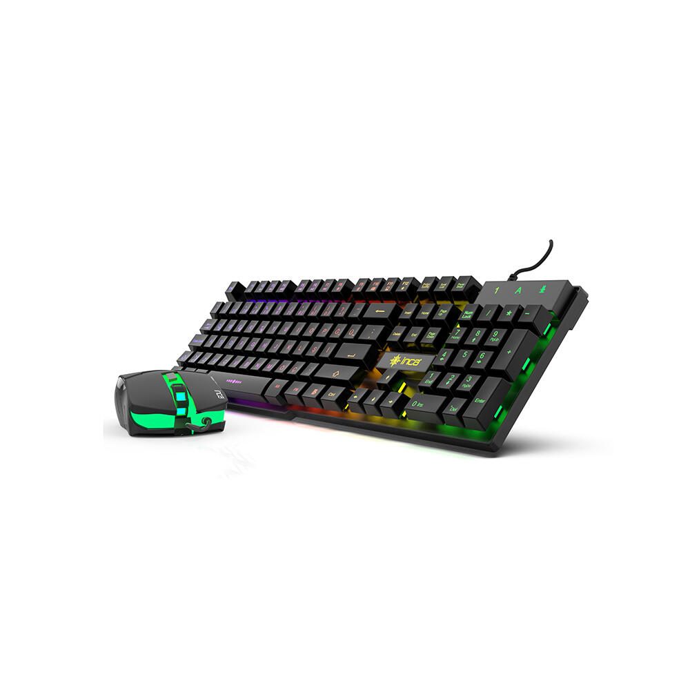 INCA IKG-448 kabelgebundene Gaming Tastatur-Maus-Set schwarz (QWERTZ)