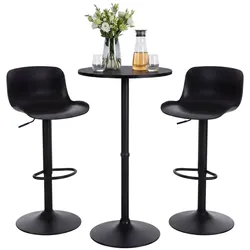 2er Bartisch Set Velor Kunststoff