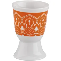 6x Cilio Eierbecher Amici Mandala, Eierbecher, Weiss, Orange